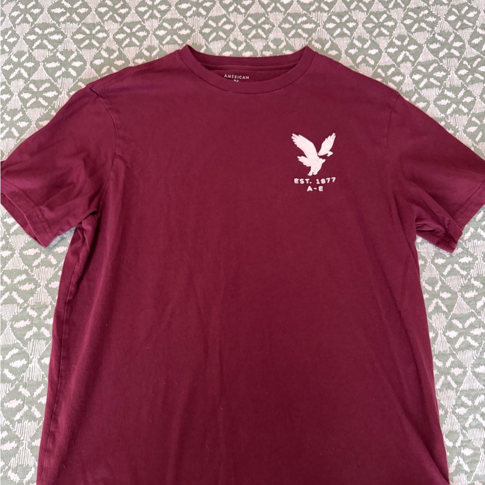 American Eagle Outfitters Men's Burgundy Tee